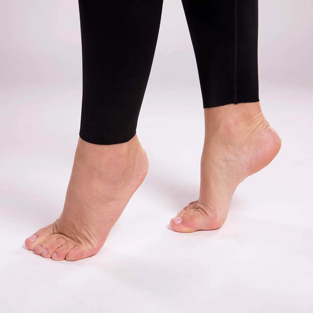 Compressive satin ankle-length leggings