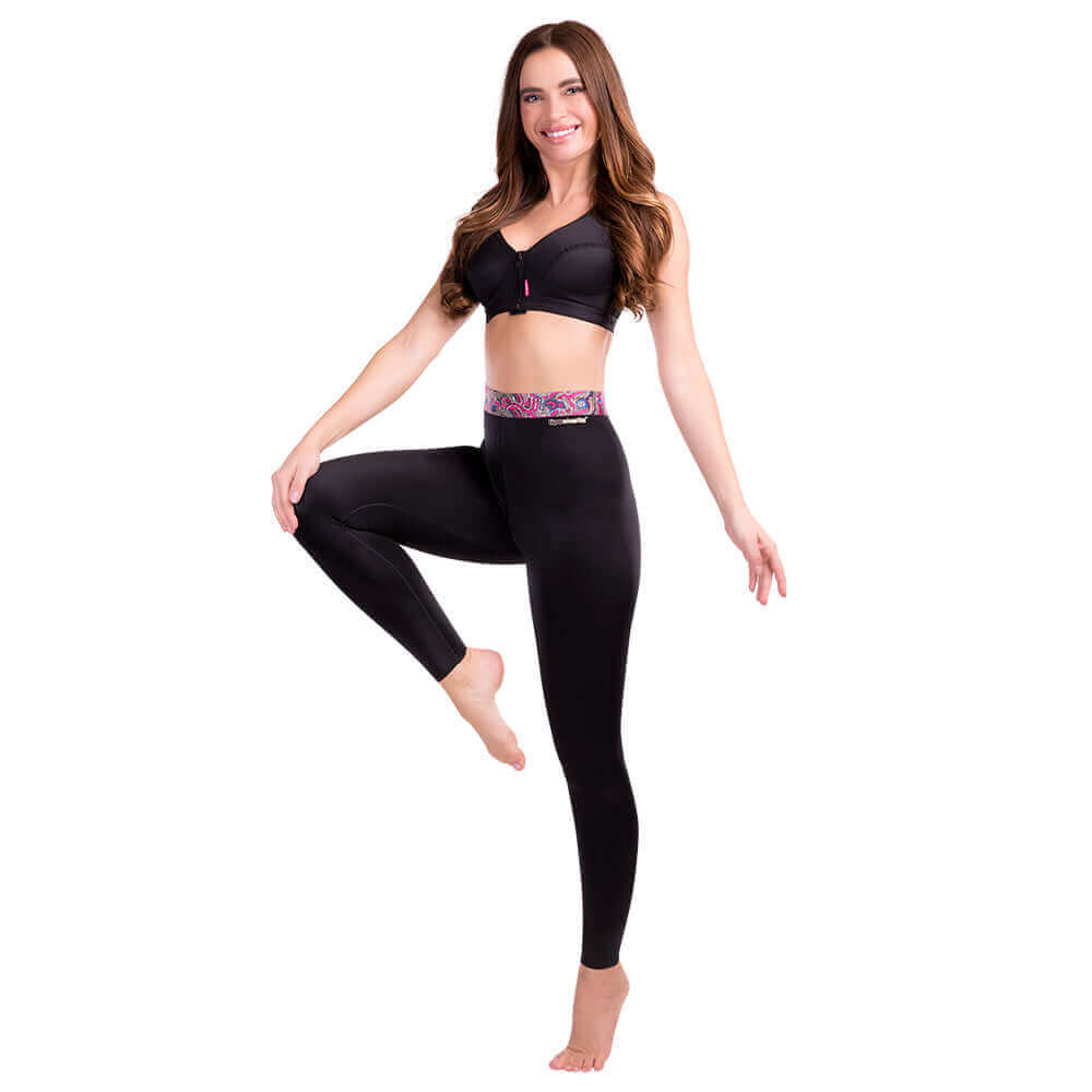 Compression leggings anti-cellulite black