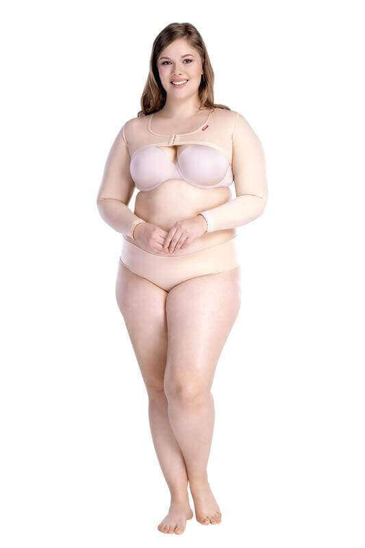 Post-operative compression long arm sleeves beige