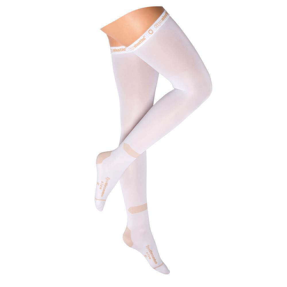 Anti-embolism stockings with graduated compression white