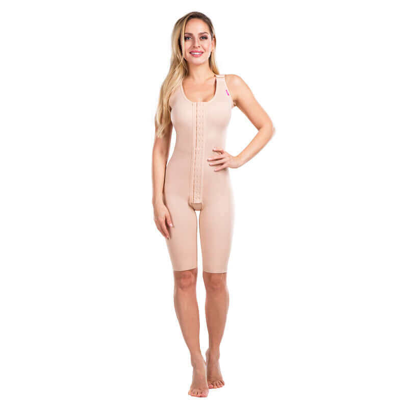 Post surgical compression bodysuit beige