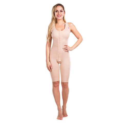 Post surgical compression bodysuit beige
