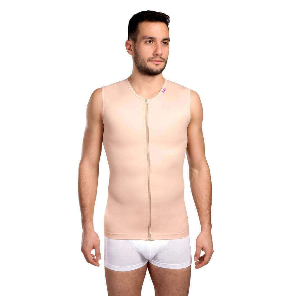 Male compression vest beige