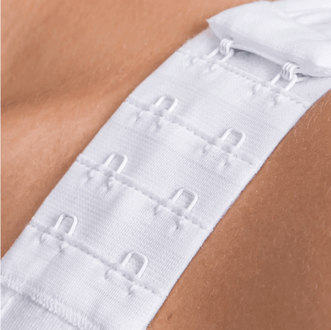 Post-operative zipper front compression bra white