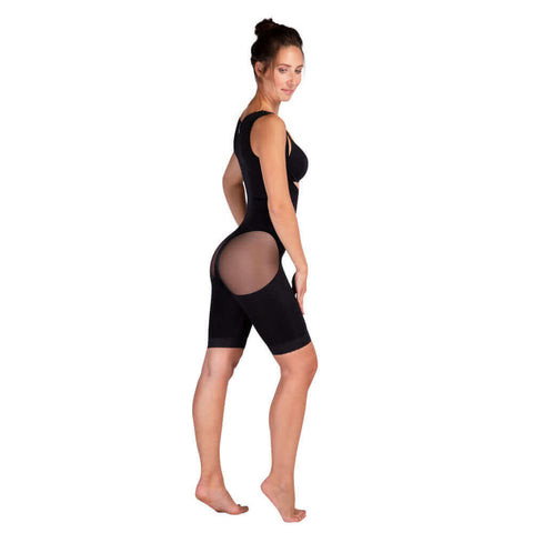 BBL compression garments black above knee