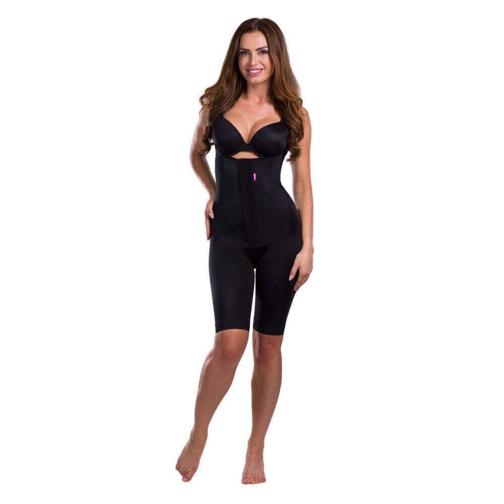 High back post surgery compression garment black