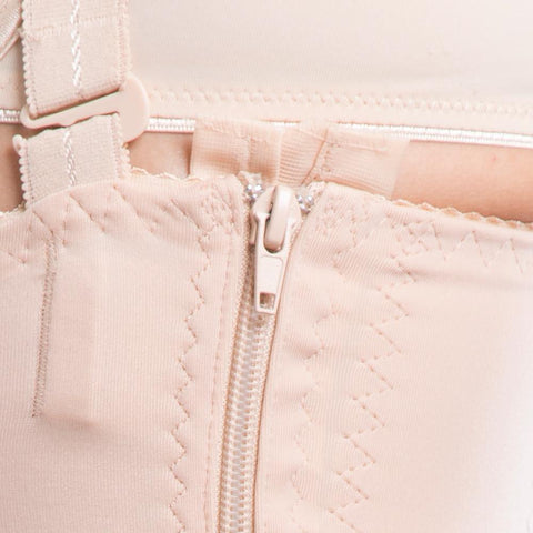 Post surgical compression girdle zipper side closure beige