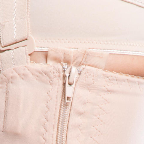 Tummy tuck compression garments beige zipper closure