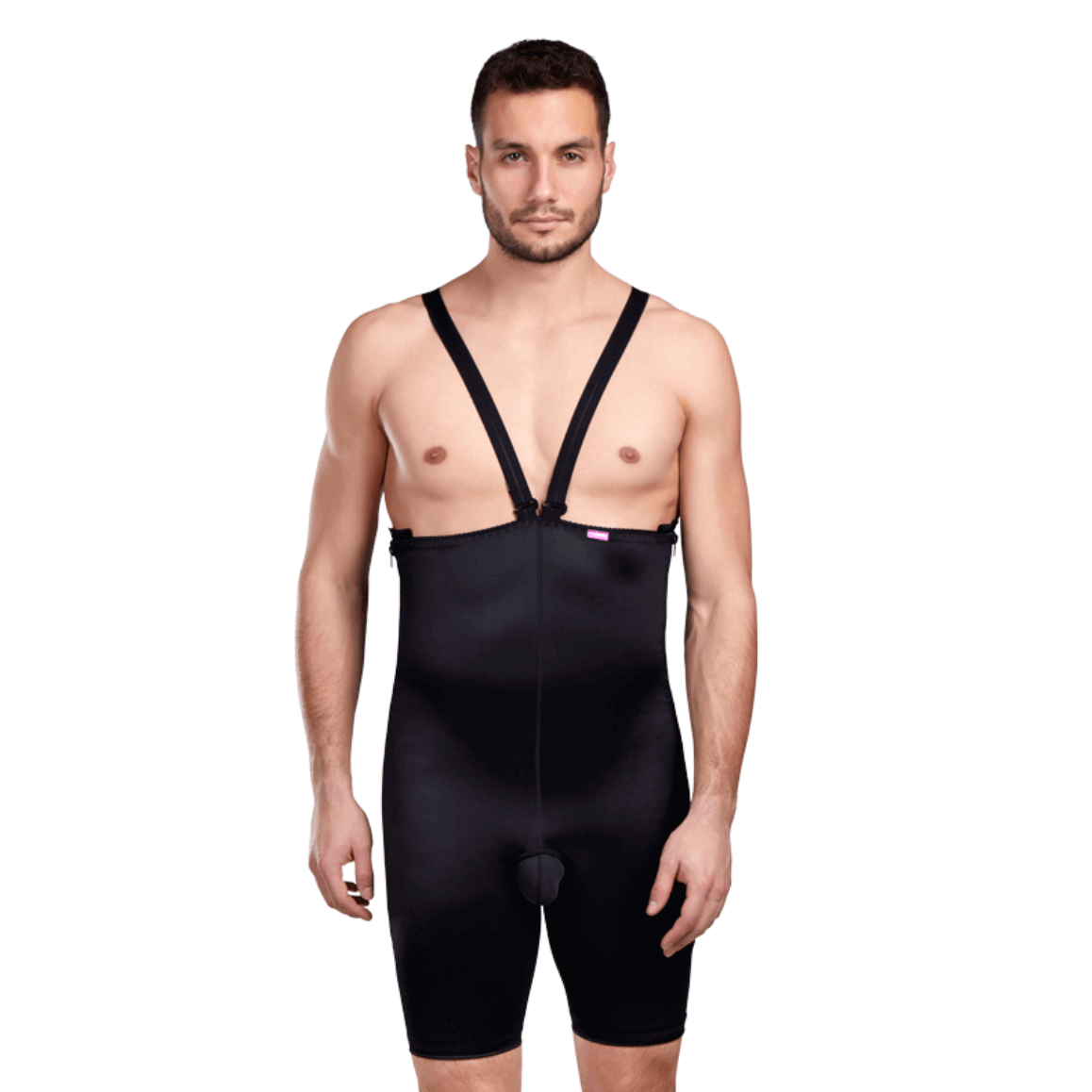 men's post-surgical compressions shorts black