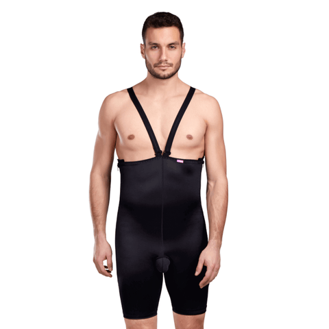 men's post-surgical compressions shorts black