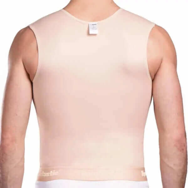 Post surgical male compression beige gynecomastia vest