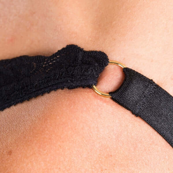 Post surgery recovery compression bra black strap