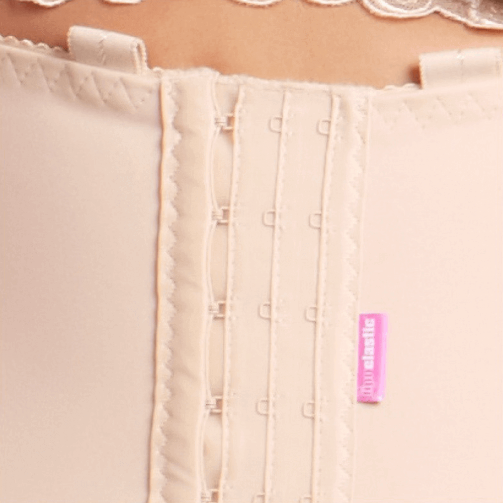 Post surgery compression garments beige hook & eye closure