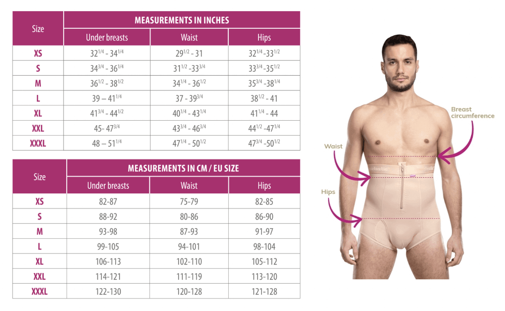 Post Surgical Male compression garments - VHmm LIPOELASTIC®